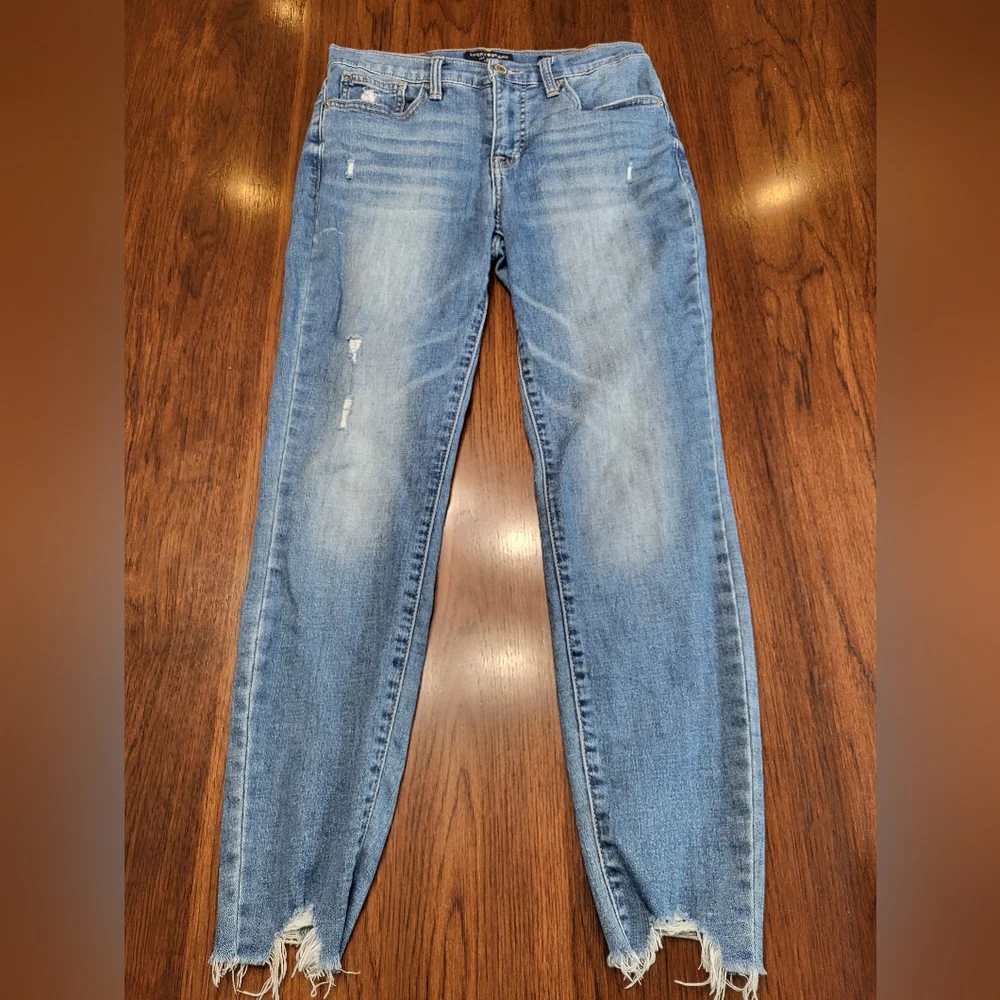 Lucky Brand Mid Rise Skinny Ava Distressed Raw Hem Ankle Women's Jeans 6/28